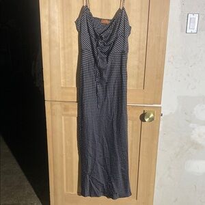 Elegant Black and White Polka Dot Dress